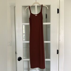 Elegant Burnt Orange Sleeveless Dress